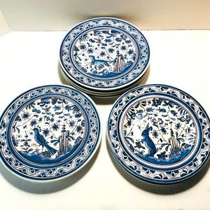 Lot of 2 EstreladeConimbriga 7.5” Portugal Ceramic Signed PlatesDOG & BUNNY only